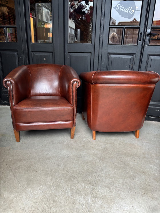 Image 1 of Ensemble de fauteuils club en peau de mouton