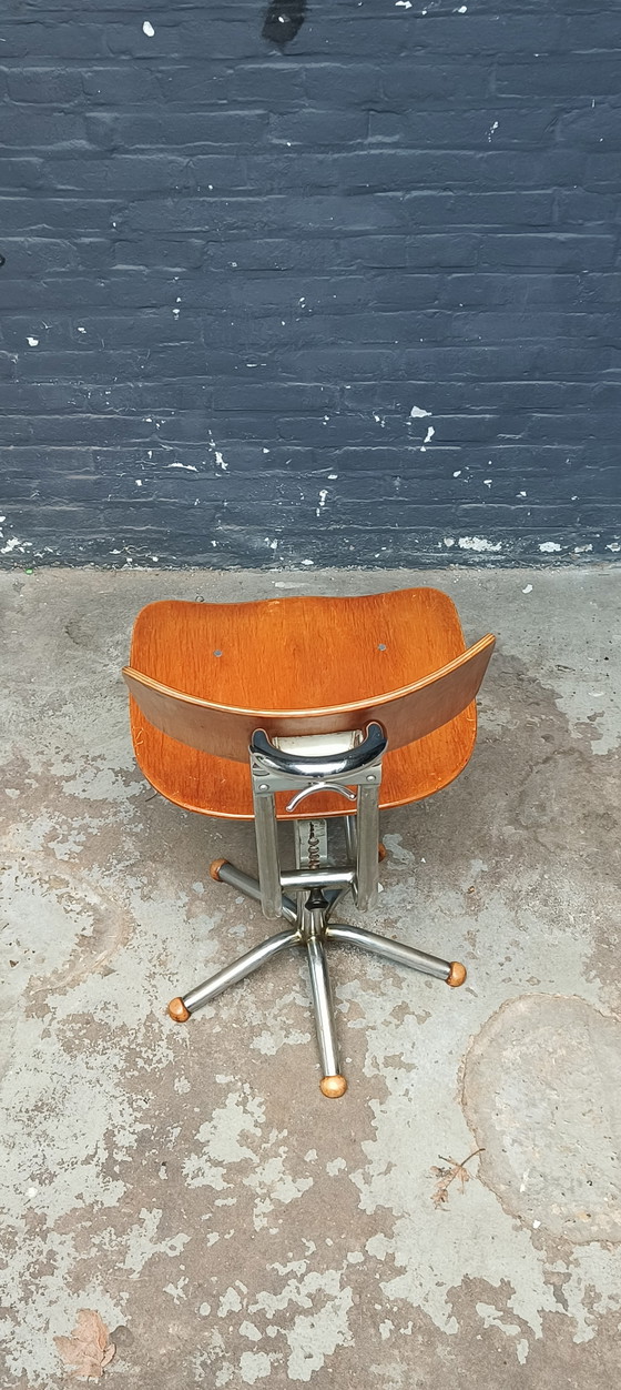 Image 1 of Zeldzame gebr. De wit gispen Bauhaus buizenframe chromen industriële atelier stoel schiedam holland 