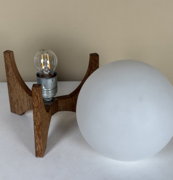 Image 1 of Lampe de table vintage Raak Amsterdam Hokusai D-2022 Bois wengé / verre