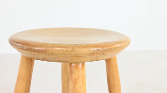Image 1 of Set of three Danish Stools in Beech, C.1960