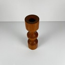 Turned wooden candle holder, pine, Midcentury Modern, 1970