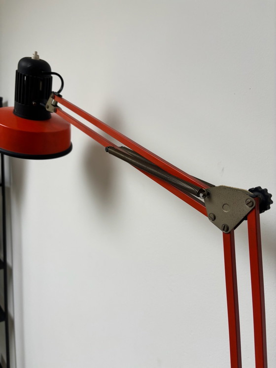 70s Vintage orange architect lamp, working with table clamp, Table lamps, Metal, Red (photo 4 of 15)