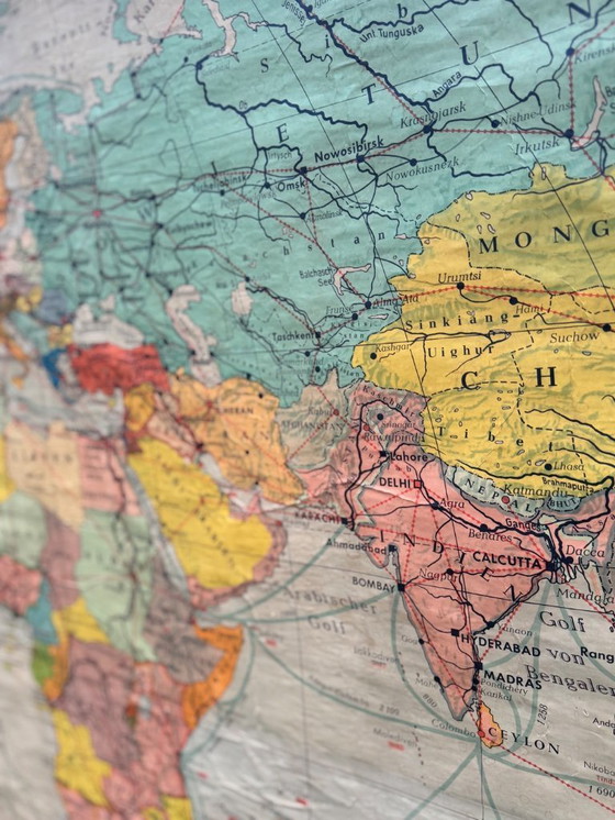 Image 1 of Karl Wenschow Mappa su tela tedesca degli anni '50