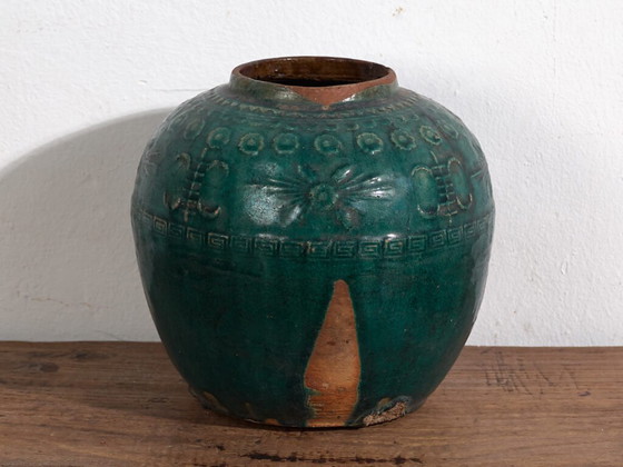 Kleine antieke smaragdgroene vaas (ca. 1820) #12 – Vazen, Ceramic (photo 23 of 34)