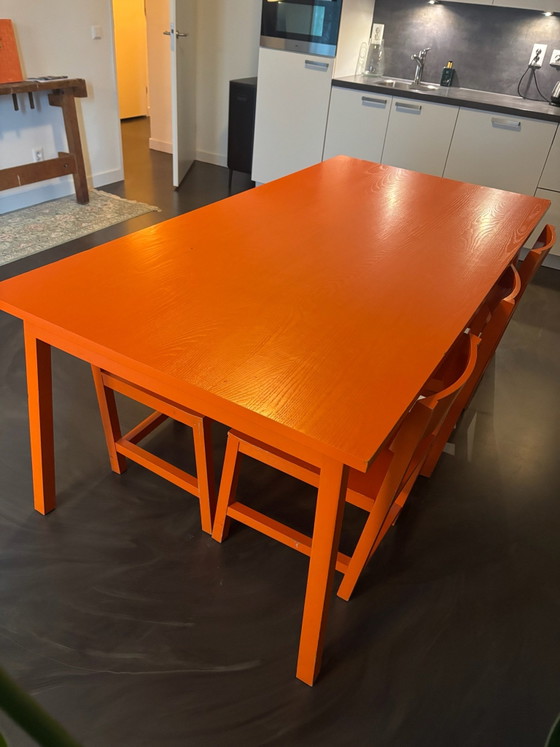 AVL Shaker Salles à manger complètes – Orange – Table avec 6 chaises – AVL - atelier van lieshout, Bois (photo 2 of 10)
