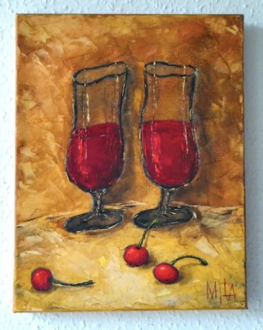 Original Oil Painting “Mulled Wine” by M. Hasselmann | Still Life | 27 × 35 cm