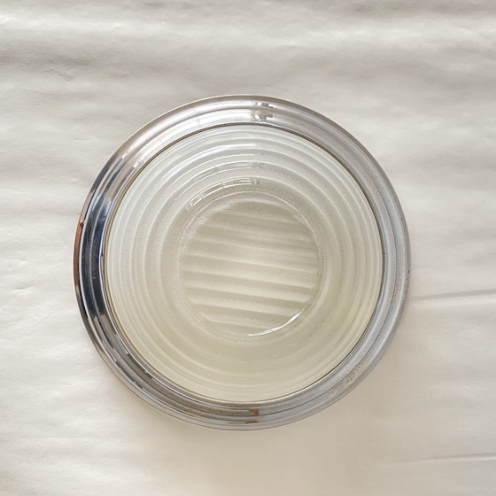 Image 1 of Wandleuchte Deckenleuchte Dickes Glas Verchromte Metallhalterung Esprit Holophane