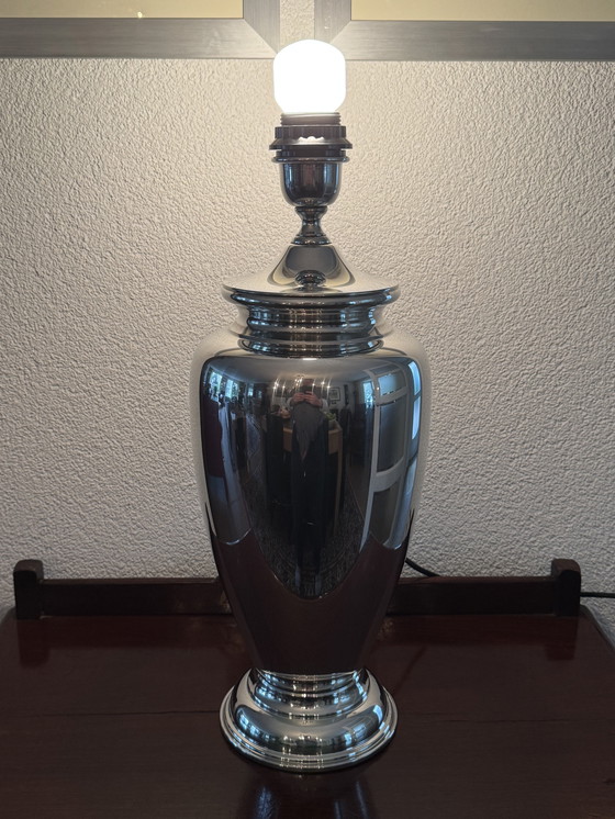 Image 1 of Luxe Franse Étain 95% lampvoet ('80) | Zwaar klassiek-chique designstuk