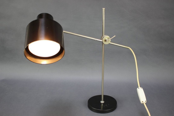 Image 1 of Lampe de table industrielle réglable en bakélite noire / Tchécoslovaquie, années 1970