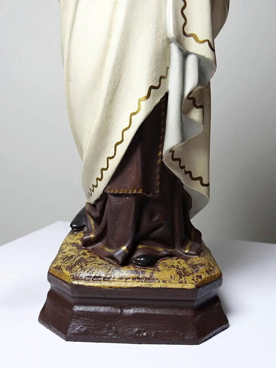Statuetta gesso ND del Monte Carmelo, laboratori Olot, occhi di vetro, – Oggetti decorativi, Legno, Cromo (photo 9 of 17)