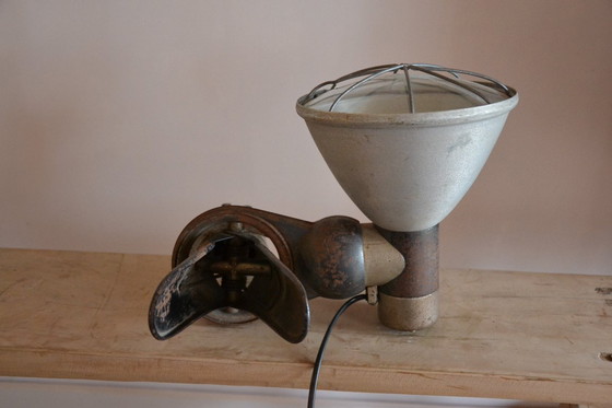 Image 1 of  Jaren 30 vintage werklamp van merk Josef Krös Frankfurt DRP Bauhaus. Klemlamp - industriële lamp