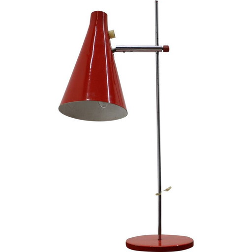 Lámpara de mesa roja vintage de Josef Hurka, 1960