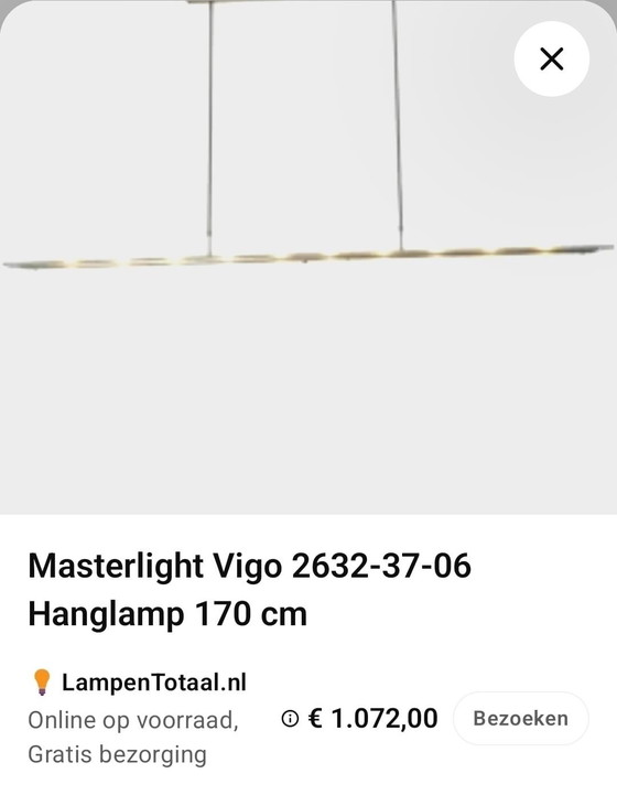 Image 1 of Designlamp dimbaar Masterlight Vigo