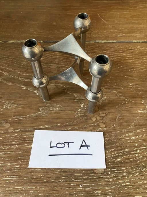 Lot A set of 2 modular candlesticks NAGEL 1970