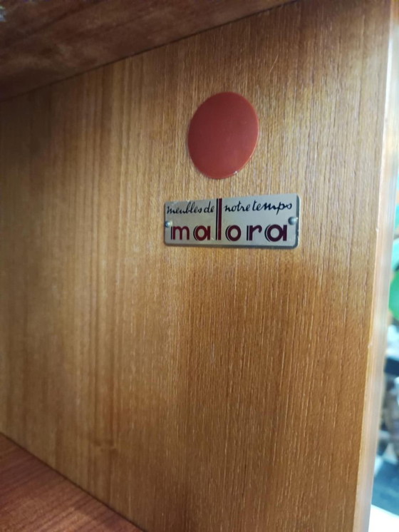 Image 1 of Teakhouten en leren dressoir van Malora, 1955