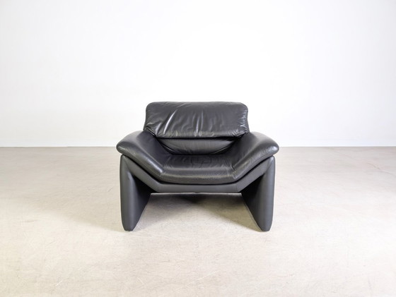 Image 1 of Poltrona originale de Sede Hans Kaufeld in pelle nera di design