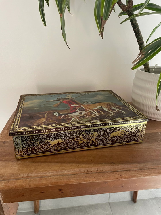 Tin Box - Hunter in the Woods – Decorative Objects, Iron, Vintage (photo 3 of 4)