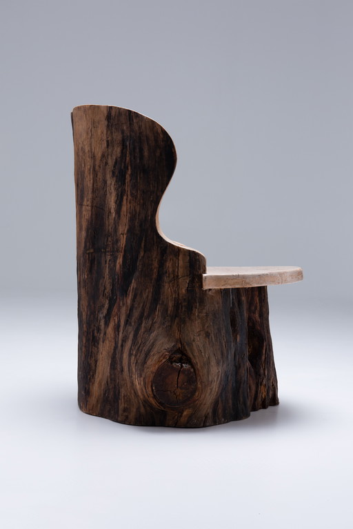 Hand Carved Swedish Stump Chair