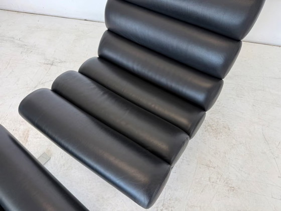 Cor Sinus Leather Relax Armchair with Ottoman Design – Chairs and lounge chairs, Chrome (photo 7 of 16)