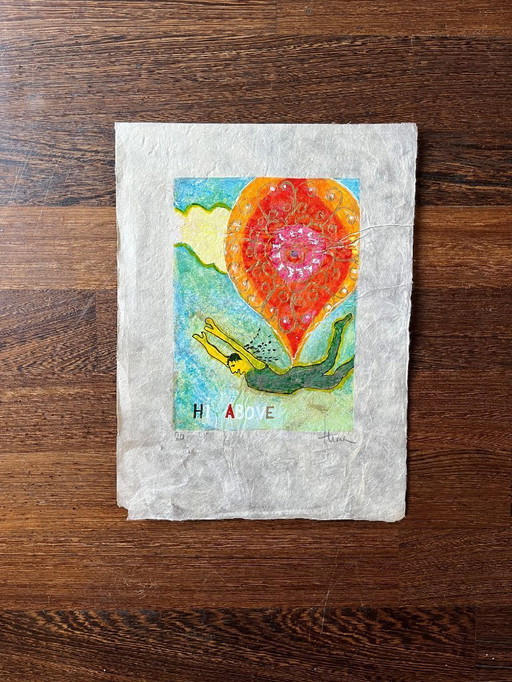 Sérigraphie Himajuwita Pakun - Salut ci-dessus