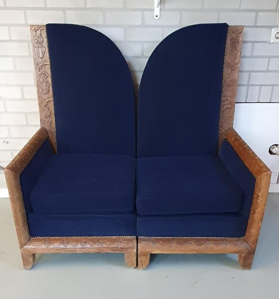 Image 1 of 2 French Art Deco armchairs