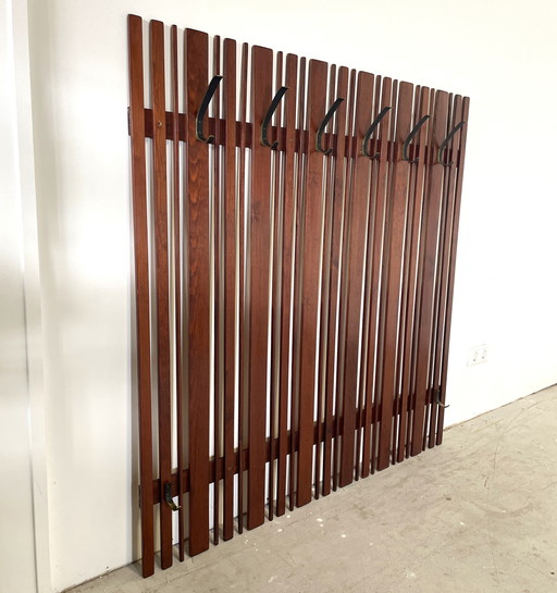 Vintage slat coat rack