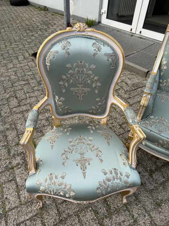 Image 1 of Conjunto barroco Luis XV de sillas/sillones y sofá.