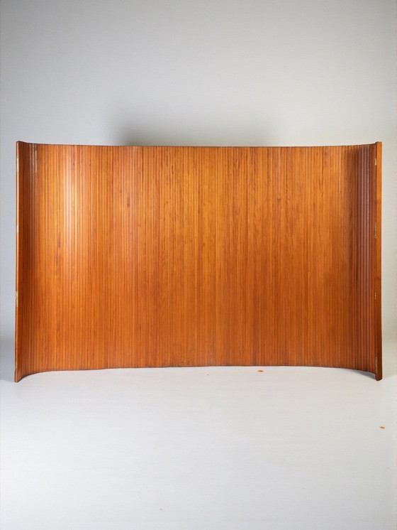 Image 1 of  Large Roll-Up Beech Slat Screen from Baumann, 1930s