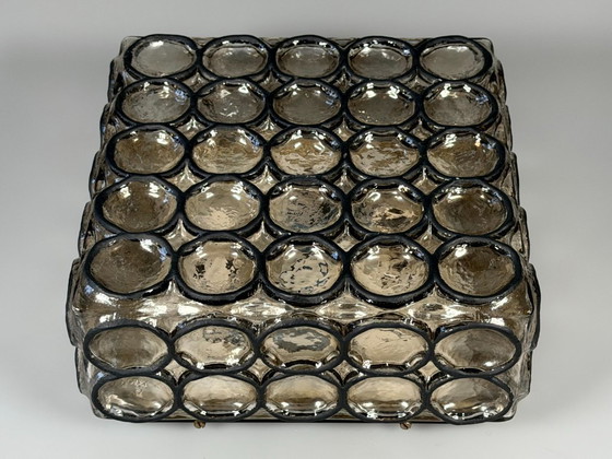 Image 1 of Lámpara de techo de los años 60/70, Glashütte Limburg, Alemania, plafoniere, vidrio y metal.