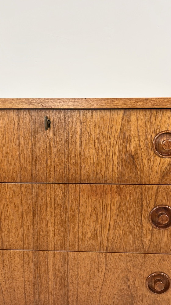Cassettiera Svedese Vintage in Impiallacciatura di Teak – Cassettiere, Legno, Scandinavian (photo 11 of 12)