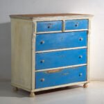 Antique painted chest of drawers in pine – Central Europe, circa 1890 – Ceramic (photo 6 of 40)