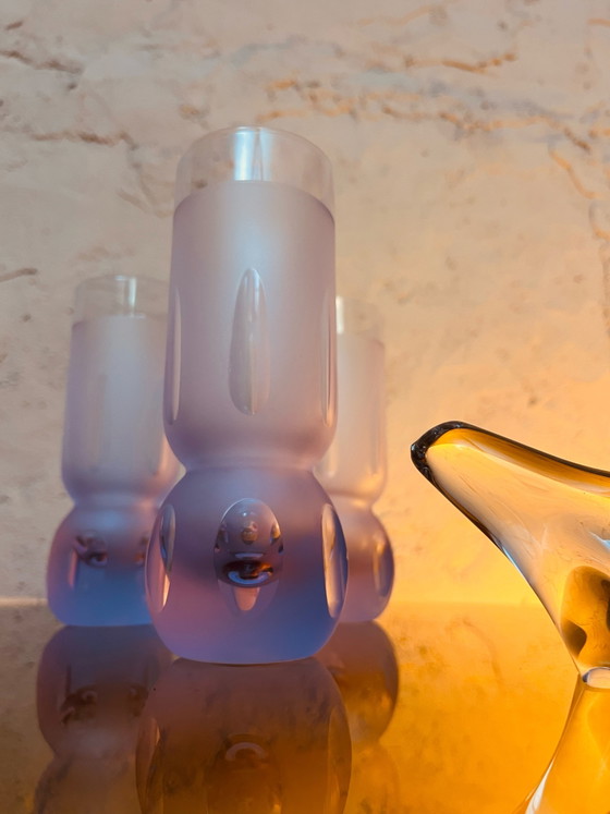 ¡Raro! 6 vasos de tubo Space-Age “Sergio Asti” de los 70 – Loza, Vidrio (photo 13 of 13)