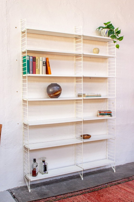 Image 1 of Original Nisse String shelf, vintage mid-century white highboard