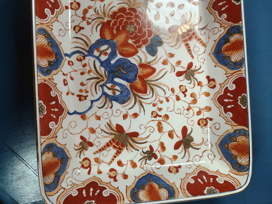 Image 1 of Japanische Imari Porzellanplatte – Handbemalt mit Golddekor – Arita Stil | Japanese Imari Porcelain Plate Hand Painted Gold