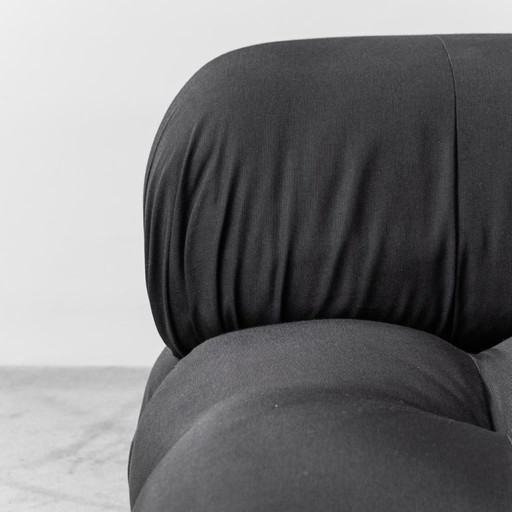 BLACK FABRIC ARMCHAIR CAMALEONDA M. BELLINI B&B 70S VINTAGE MODERN