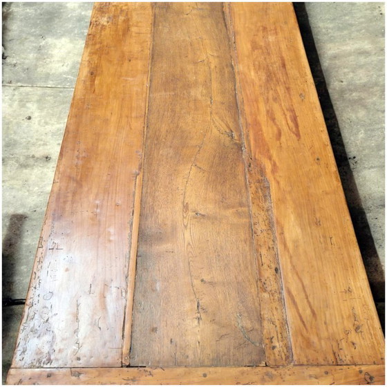 Image 1 of Superb farmhouse table, draper's table, solid oak, 19th century or earlier