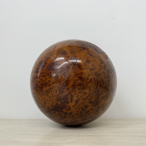 Image 1 of Large antique burl wood ball decorative wooden ball
