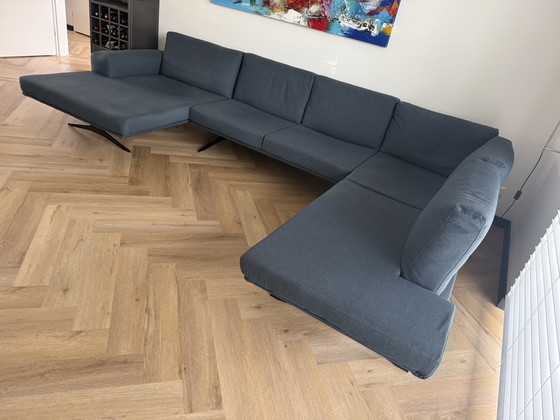 Image 1 of Goossens Corner sofa blue fabric adjustable