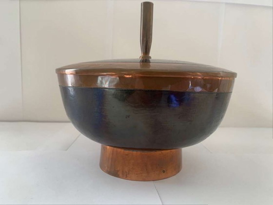 Image 1 of Hans Przyrembel Scatola con coperchio Bomboniera Marianne Brandt Alfred Lipovec Bauhaus Rame