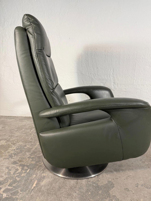 Leather recliner swivel easy chair 