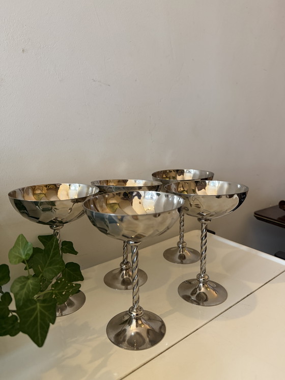 Juego de 5 copas plateadas – Loza, Silver, Metal (photo 2 of 6)