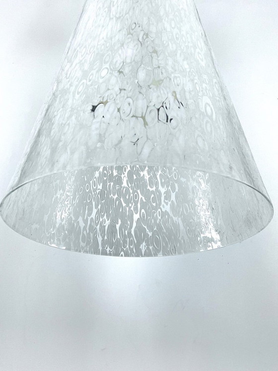 Image 1 of Lustre rare et imposant en verre de Murano et laiton, signé Esperia, par Angelo Brotto. Italie, années 1970.