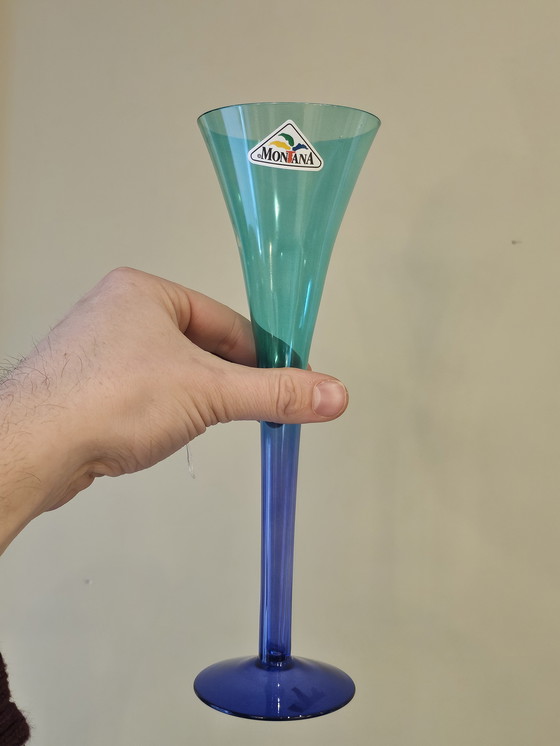 Image 1 of High Crystal Champagne Blue Purple Green Vintage