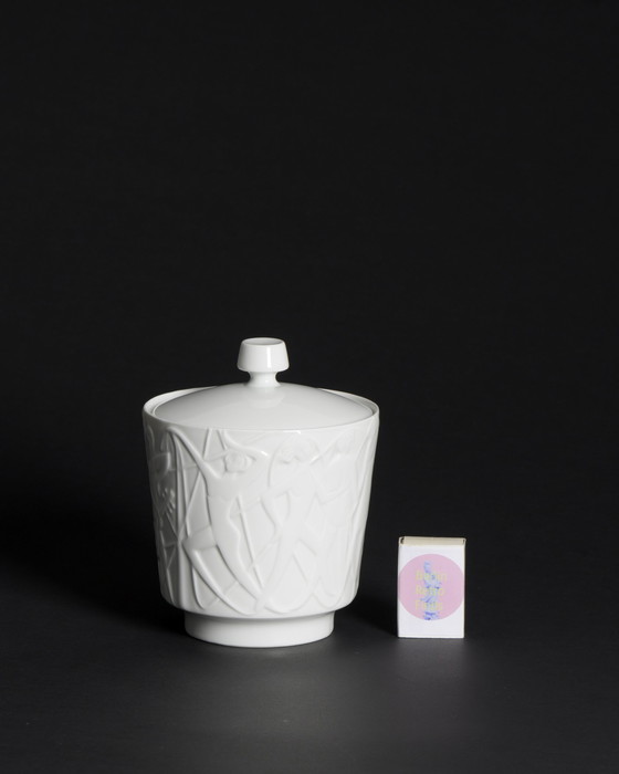 Image 1 of Mid Century KURT WENDLER pour EDELSTEIN "ATHEN" Vase en porcelaine et couvercle-Boîte 1957