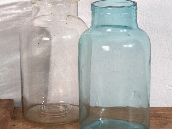 Botellas antiguas transparentes (c.1920). Juego de 2 piezas #58 – Vasos y jarras, Glass (photo 2 of 16)