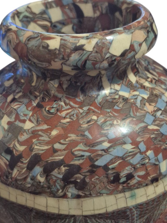 Multicolor vase with butterfly motif, jean germino vallauris, Other, Multi Color, Modern (photo 13 of 15)