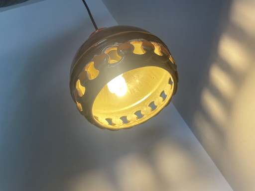 Set Of 2 PAN Fat Lava Orange Pendant Lamps