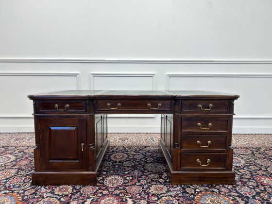 Scrivania classica inglese Partnerdesk – Scrivanie, Leather, Wood (photo 3 of 19)