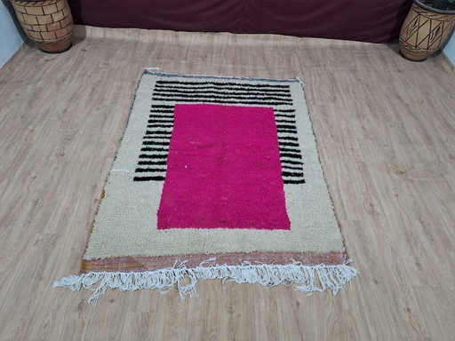 Handgeknüpfter Naturwollteppich mit rosa Muster, 1,6/2,5 m – Alessi, vloerkleden en tapijten, Wool (photo 2 of 7)