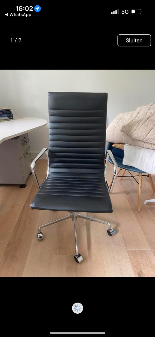 Eames EA 119 office chair replica black leather